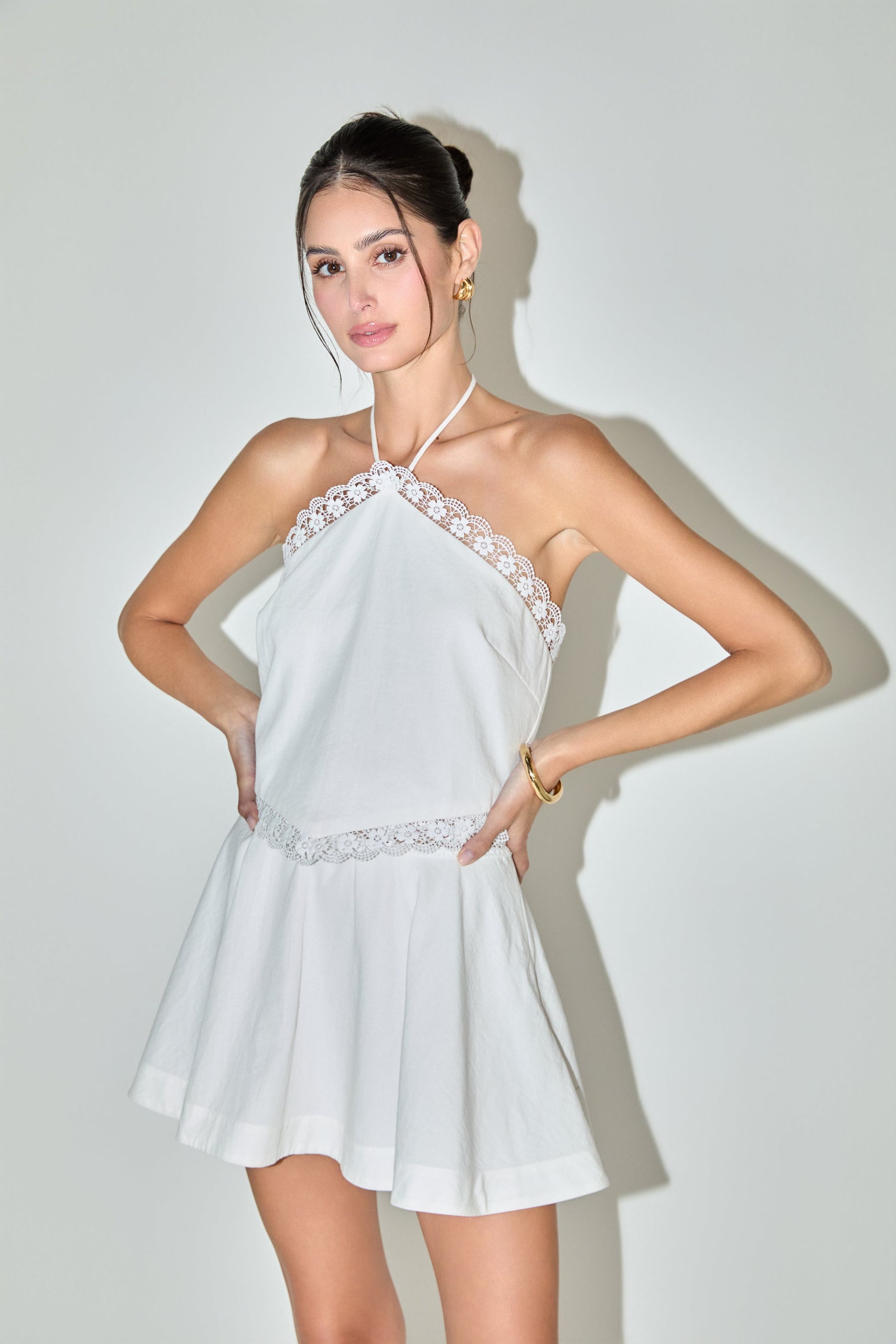 Lace Trim Halter Top