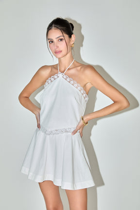 Lace Trim Halter Top