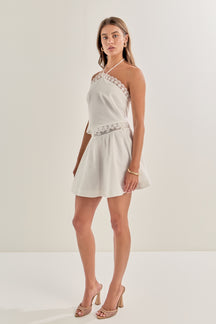 MARSY - Lace Trim Mini Skirt - SKIRTS available at Objectrare
