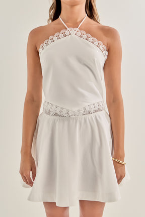 Lace Trim Halter Top