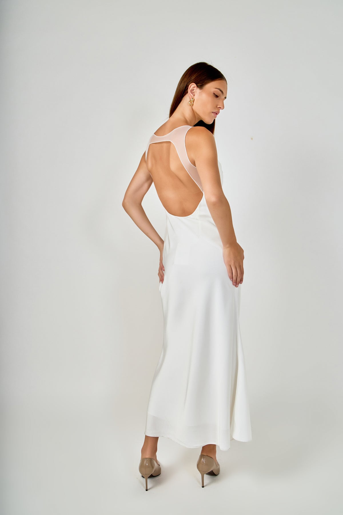 Satin And Tulle Evening Dress