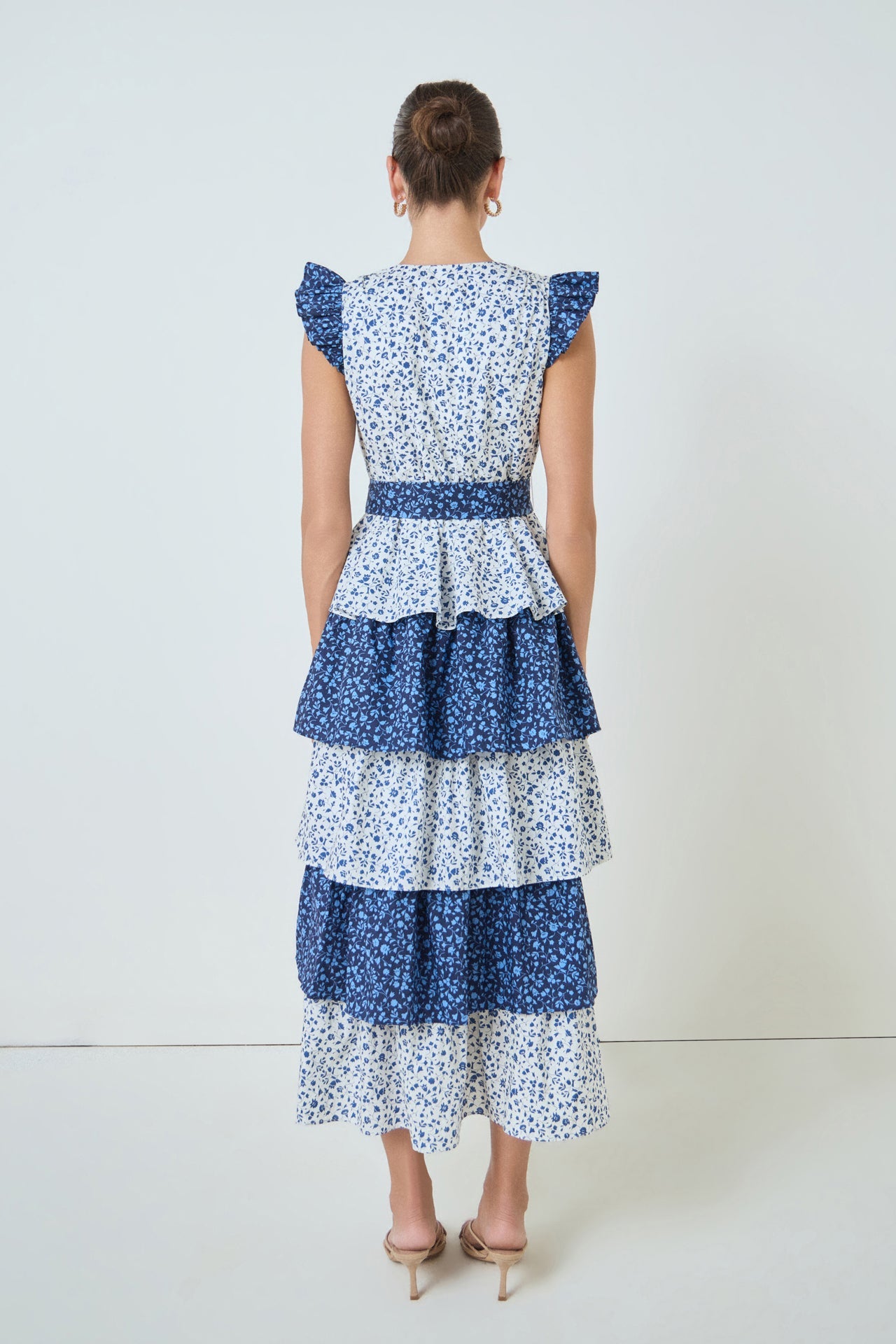 MARSY - Mixed Floral Tiered Maxi Dress - DRESSES available at Objectrare