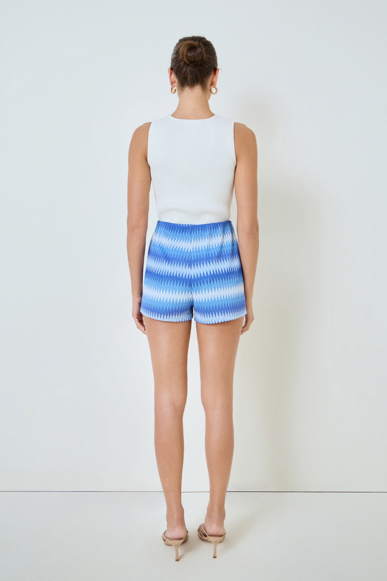 MARSY - Chevron Patterned Shorts - SHORTS available at Objectrare
