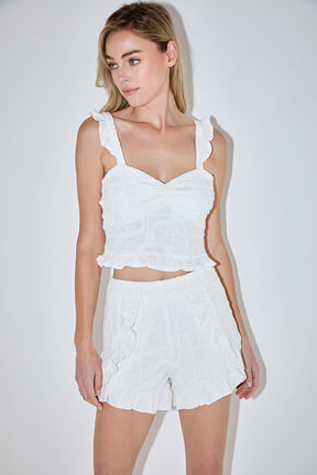 MARSY - Ruffle Trim Top - TOPS available at Objectrare