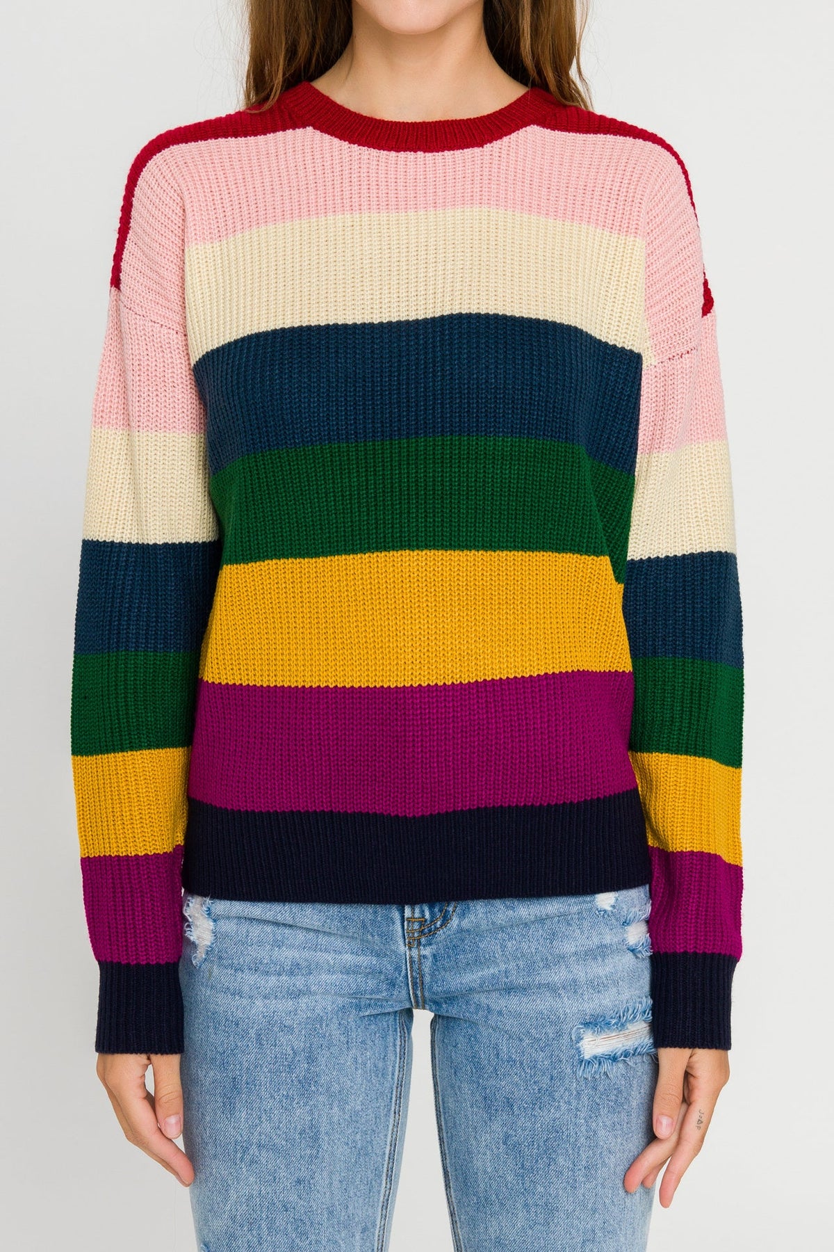 ENGLISH FACTORY - Multi-Colored Stripe Sweater - SWEATERS & KNITS available at Objectrare