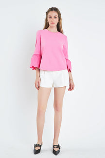 Scallop Bell Sleeve T-Shirt