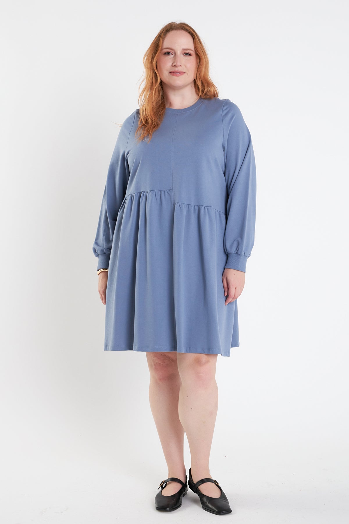 ENGLISH FACTORY - Knit Unbalanced Seam Dress Plus Size - DRESSES available at Objectrare