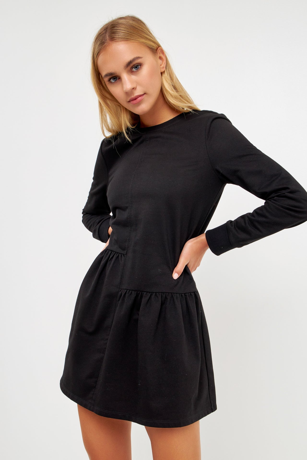 ENGLISH FACTORY - Knit Unbalanced Seam Dress - DRESSES available at Objectrare