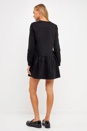 ENGLISH FACTORY - Knit Unbalanced Seam Dress - DRESSES available at Objectrare