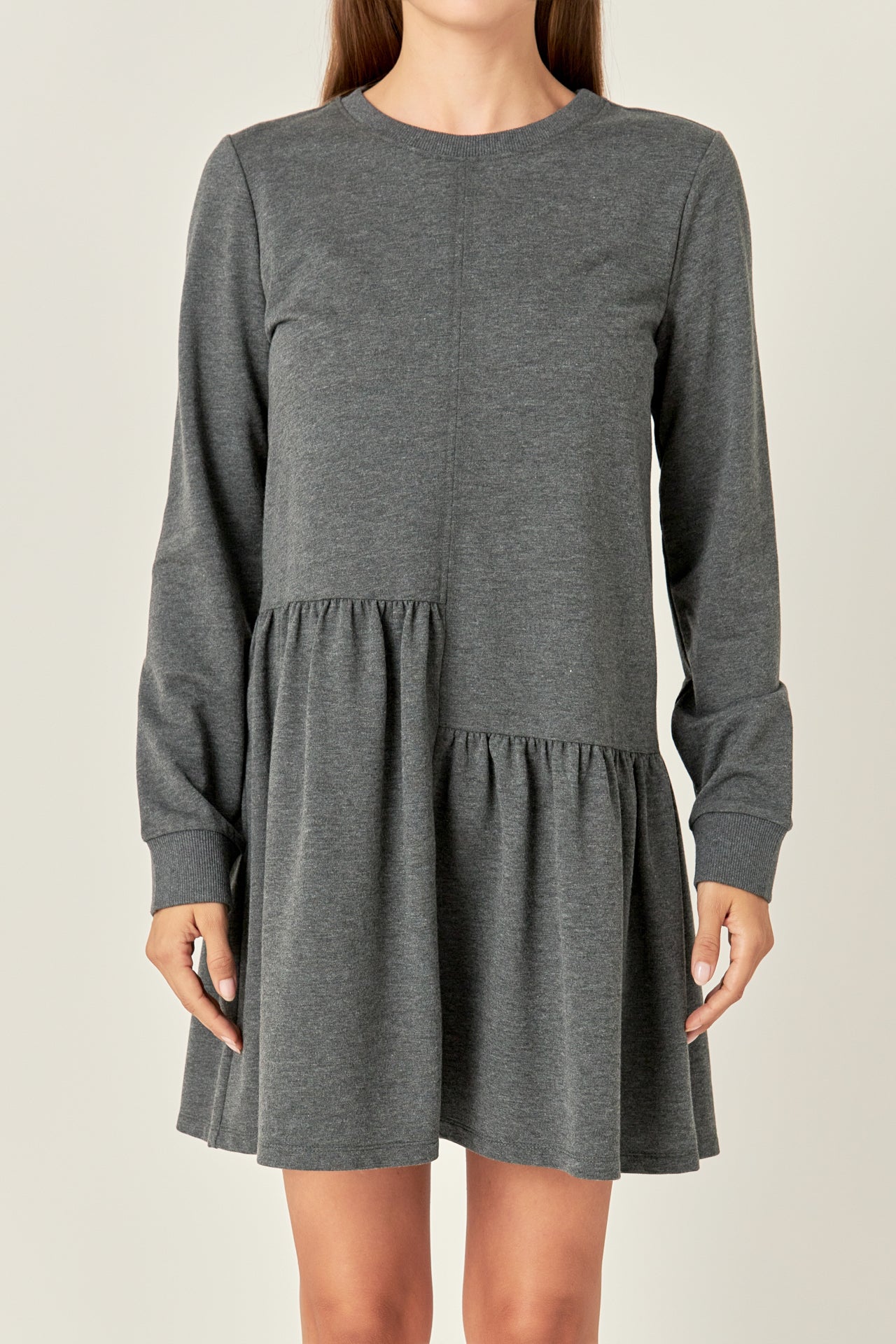 Knit Unbalanced Seam Dress
