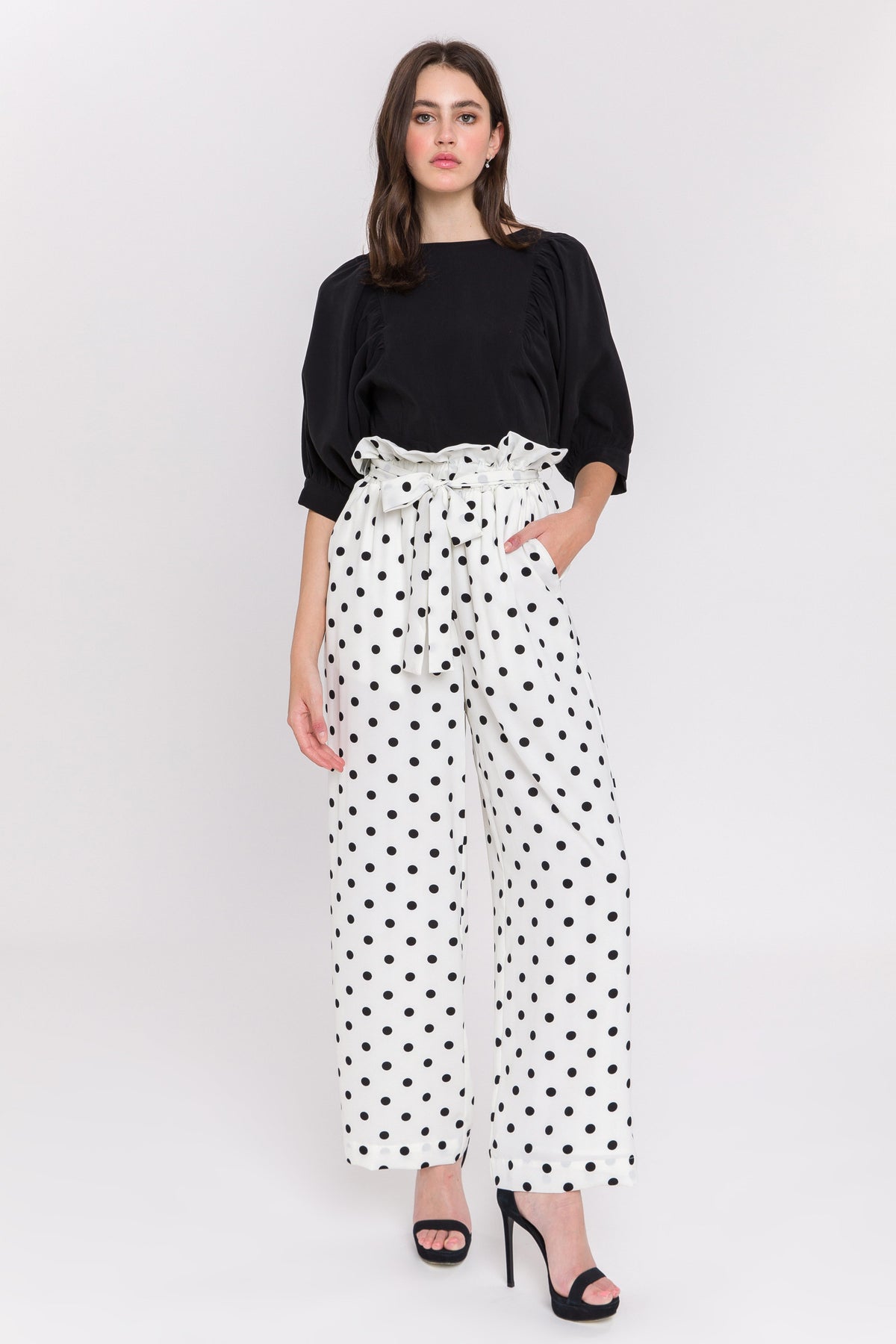 ENGLISH FACTORY - Polka Dot Wide Pants - PANTS available at Objectrare