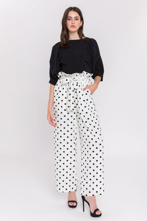 ENGLISH FACTORY - Polka Dot Wide Pants - PANTS available at Objectrare