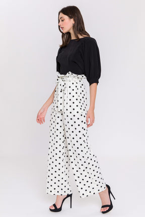 ENGLISH FACTORY - Polka Dot Wide Pants - PANTS available at Objectrare