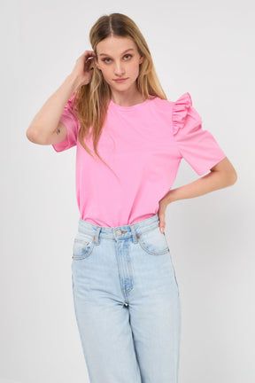 English Factory - Mini Ruffle Puff Sleeve T-Shirt