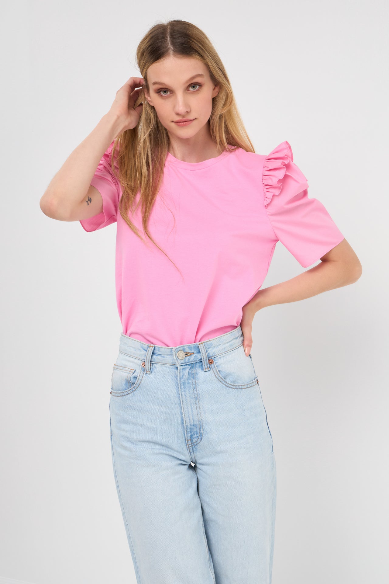 Mini Ruffle Puff Sleeve T-Shirt