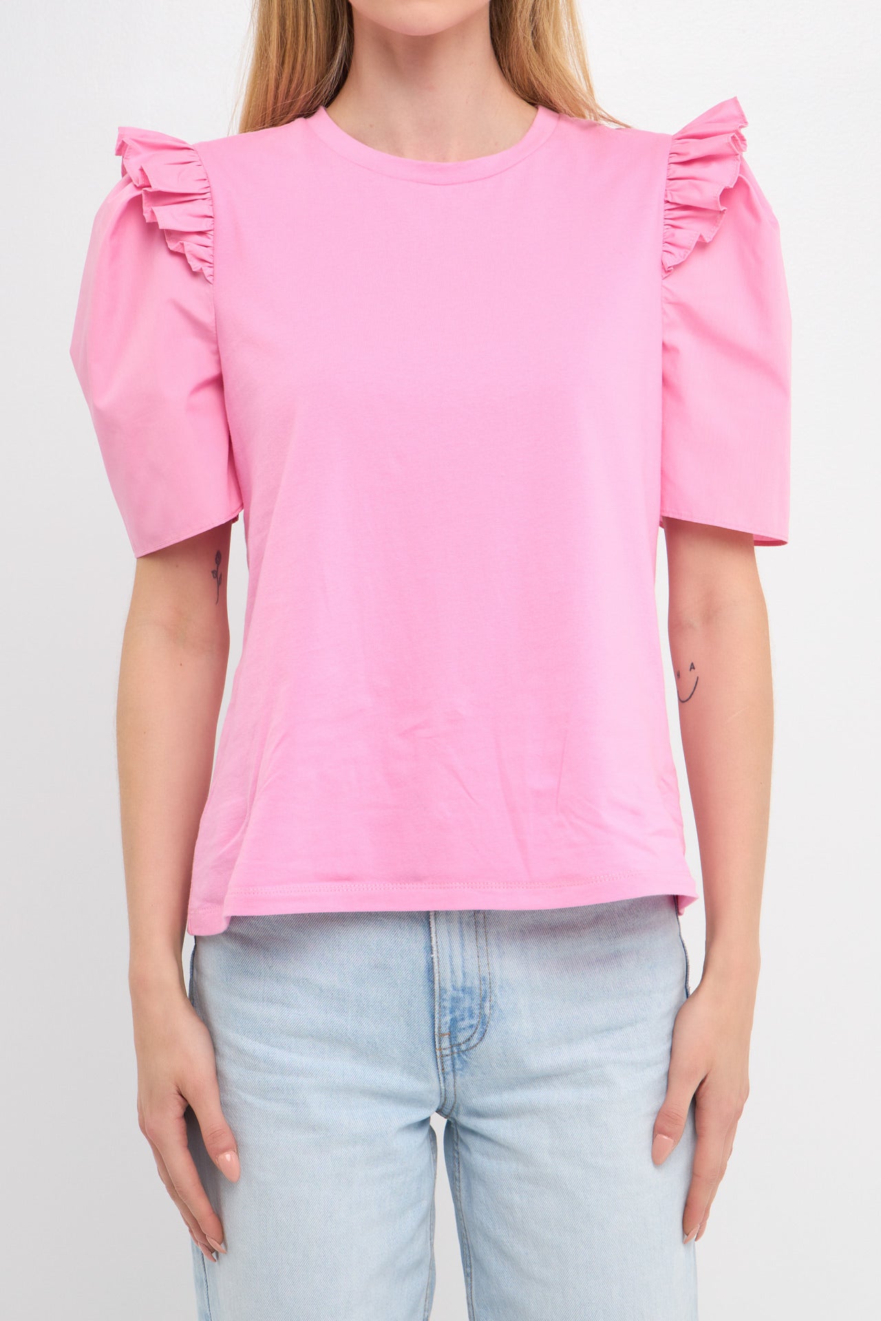 Mini Ruffle Puff Sleeve T-Shirt