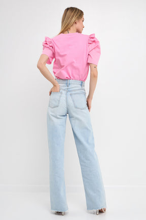Mini Ruffle Puff Sleeve T-Shirt