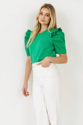 Mini Ruffle Puff Sleeve T-Shirt