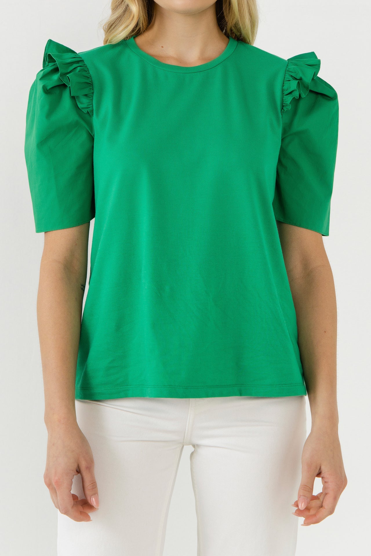 Mini Ruffle Puff Sleeve T-Shirt