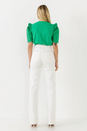 Mini Ruffle Puff Sleeve T-Shirt