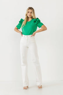 Mini Ruffle Puff Sleeve T-Shirt