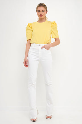 Mini Ruffle Puff Sleeve T-Shirt