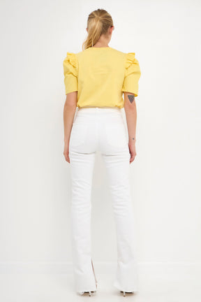 Mini Ruffle Puff Sleeve T-Shirt