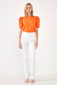 Mini Ruffle Puff Sleeve T-Shirt