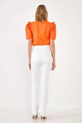 Mini Ruffle Puff Sleeve T-Shirt