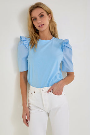 Mini Ruffle Puff Sleeve T-Shirt