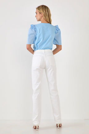 Mini Ruffle Puff Sleeve T-Shirt
