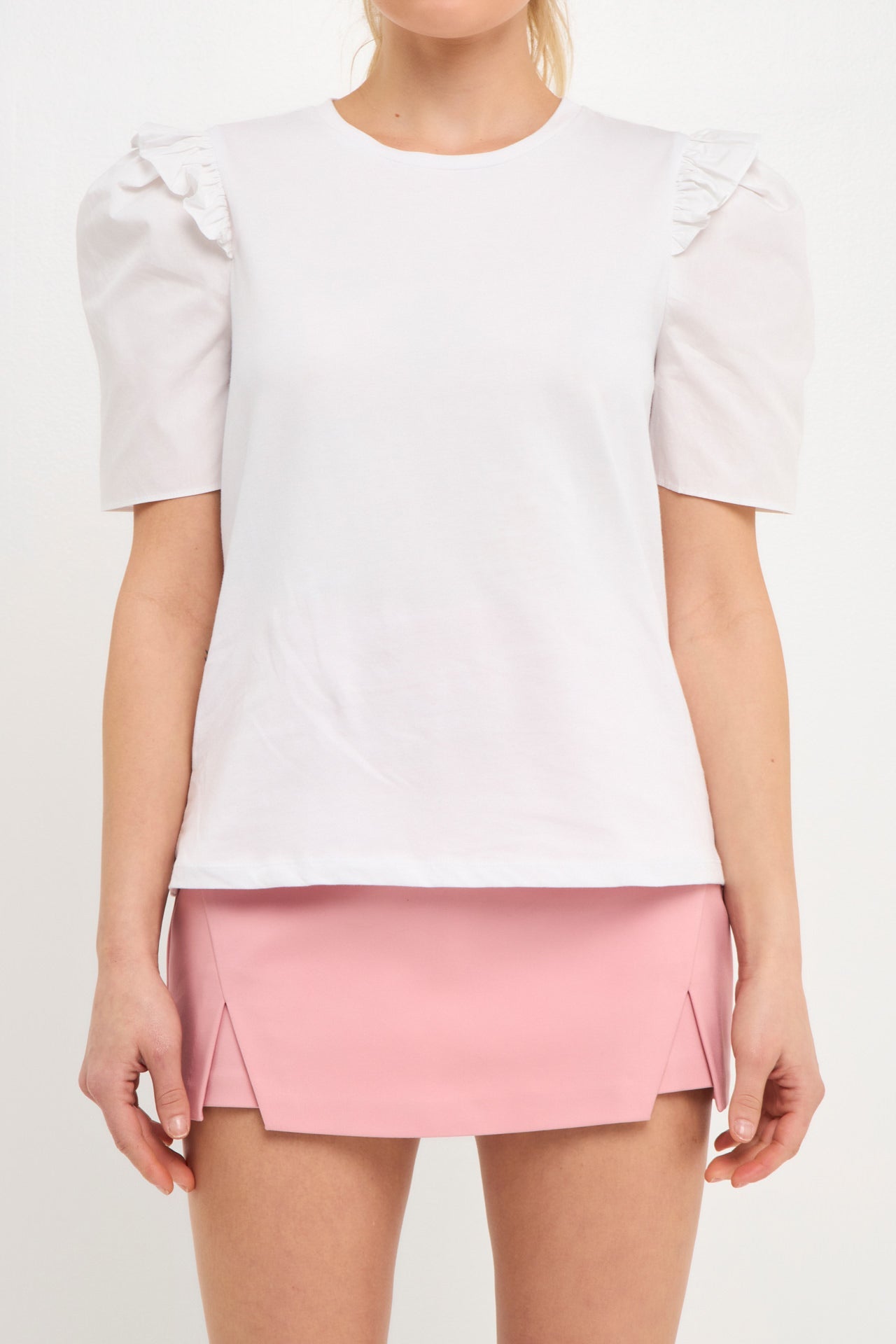 English Factory - Mini Ruffle Puff Sleeve T-Shirt