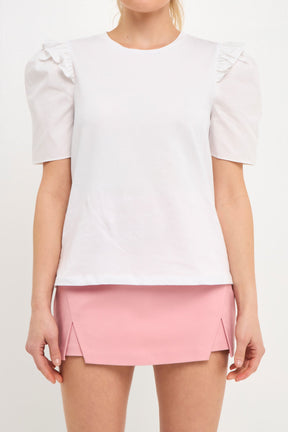 Mini Ruffle Puff Sleeve T-Shirt