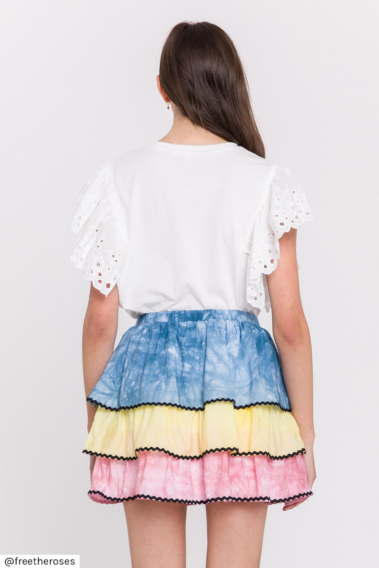 FREE THE ROSES - Free The Roses - Tie-Dye Color Block Mini Skirt - SKIRTS available at Objectrare