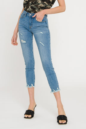 ENGLISH FACTORY - Frayed Hem Skinny Jeans - JEANS available at Objectrare