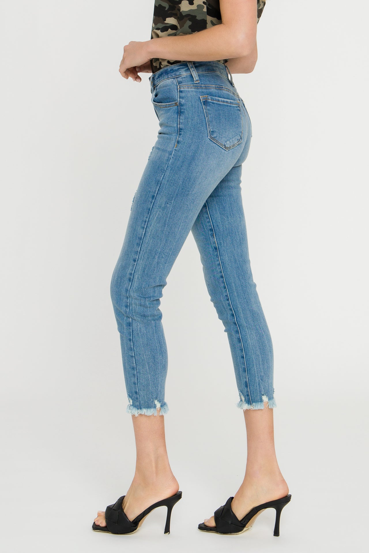 ENGLISH FACTORY - Frayed Hem Skinny Jeans - JEANS available at Objectrare