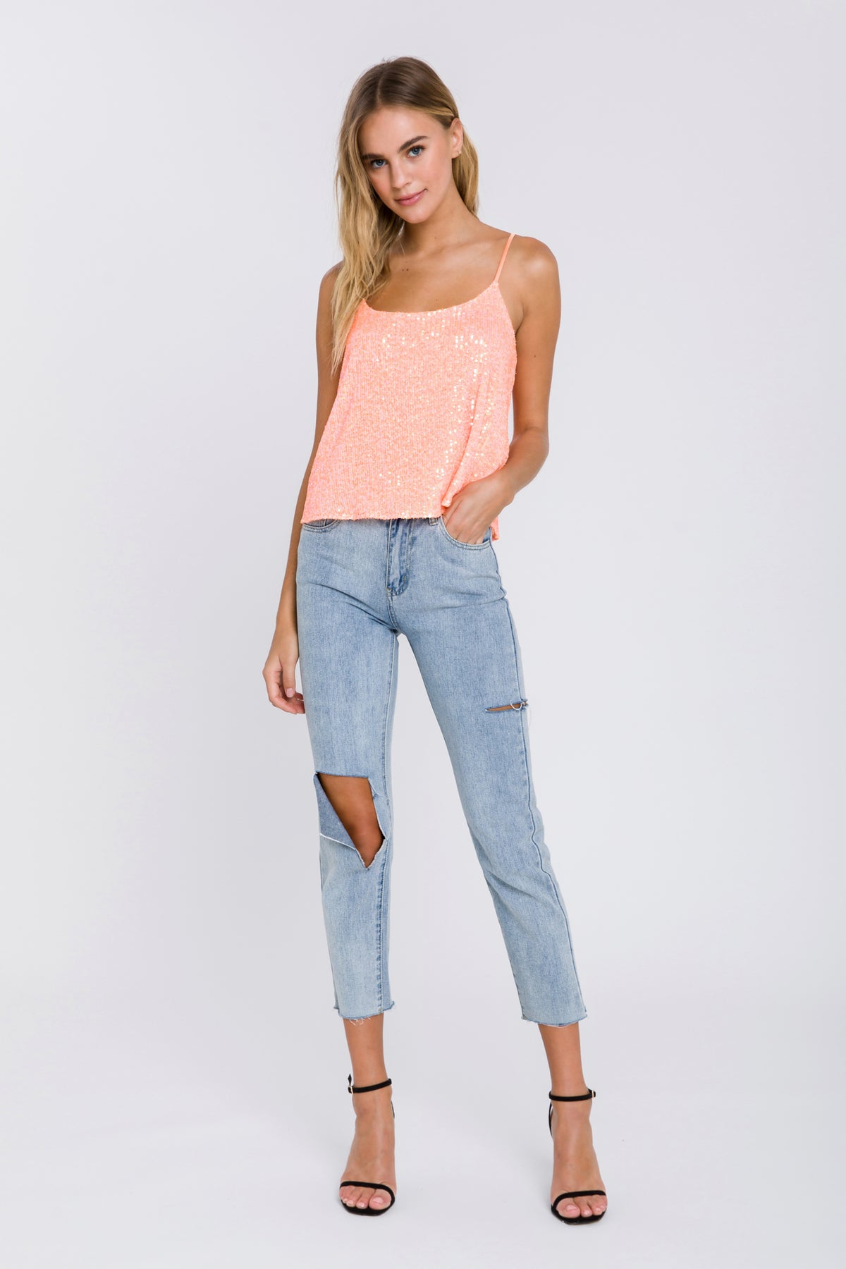 ENGLISH FACTORY - High Waist Ripped Straight Jeans - JEANS available at Objectrare