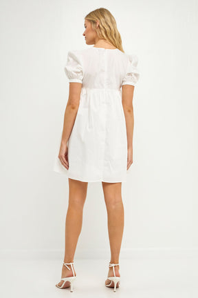 ENGLISH FACTORY - Puff Sleeve Babydoll Dress - DRESSES available at Objectrare