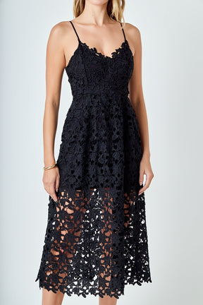 ENDLESS ROSE - Lace Midi Dress - DRESSES available at Objectrare