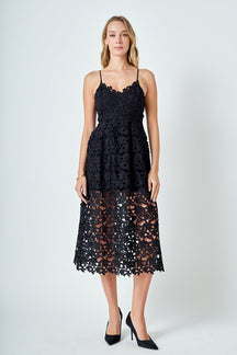 ENDLESS ROSE - Lace Midi Dress - DRESSES available at Objectrare