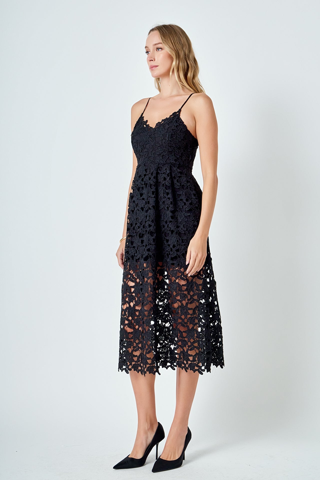ENDLESS ROSE - Lace Midi Dress - DRESSES available at Objectrare