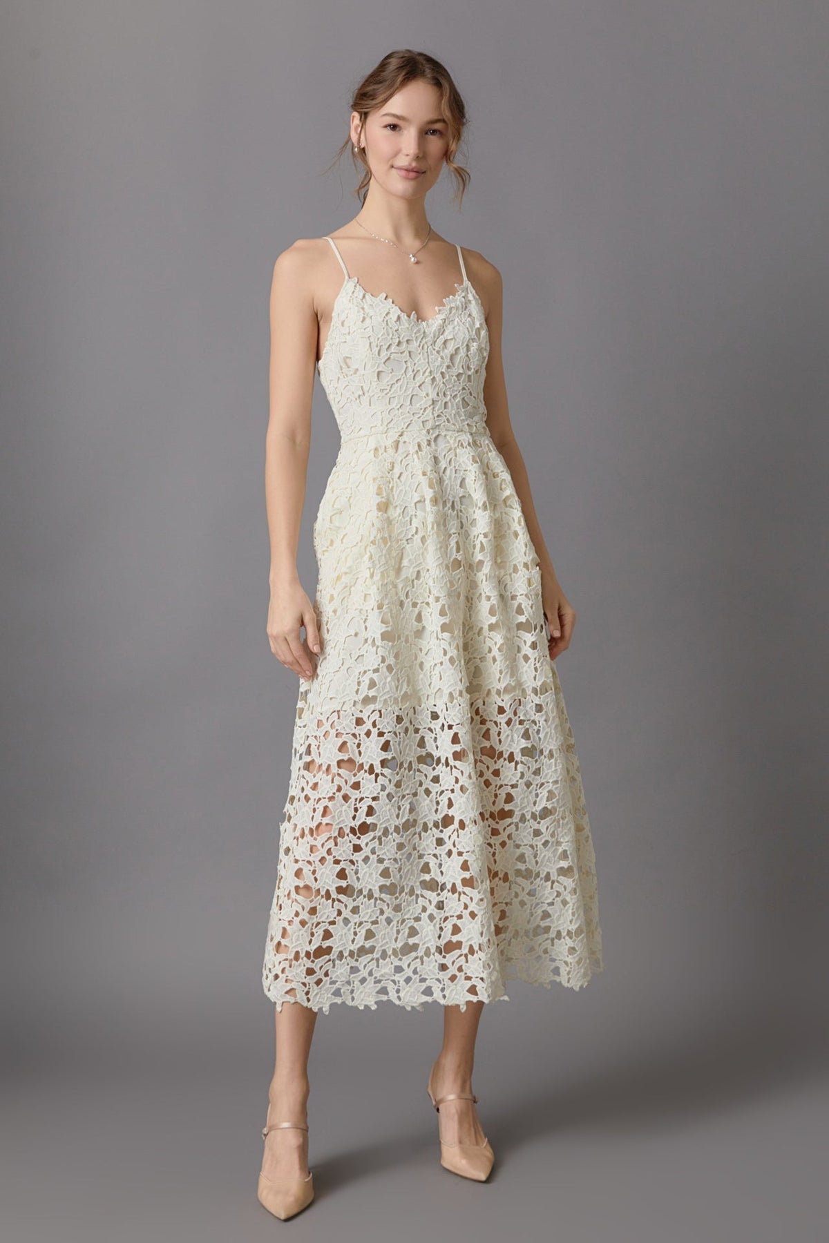 ENDLESS ROSE - Lace Midi Dress - DRESSES available at Objectrare