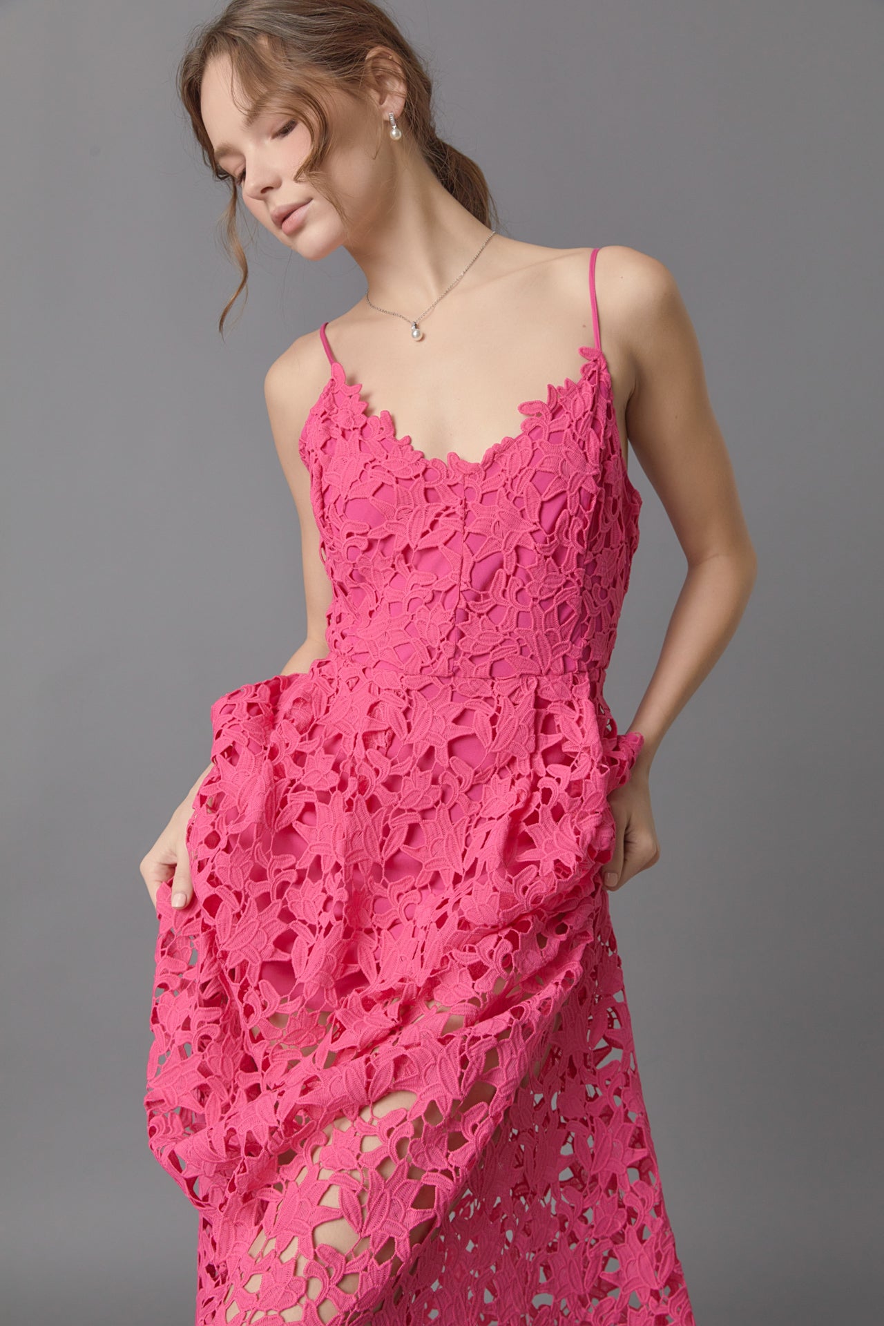 ENDLESS ROSE - Endless Rose - Lace Midi Dress - DRESSES available at Objectrare