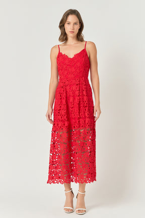 ENDLESS ROSE - Lace Midi Dress - DRESSES available at Objectrare