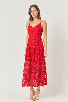 ENDLESS ROSE - Lace Midi Dress - DRESSES available at Objectrare