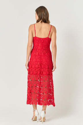 ENDLESS ROSE - Lace Midi Dress - DRESSES available at Objectrare