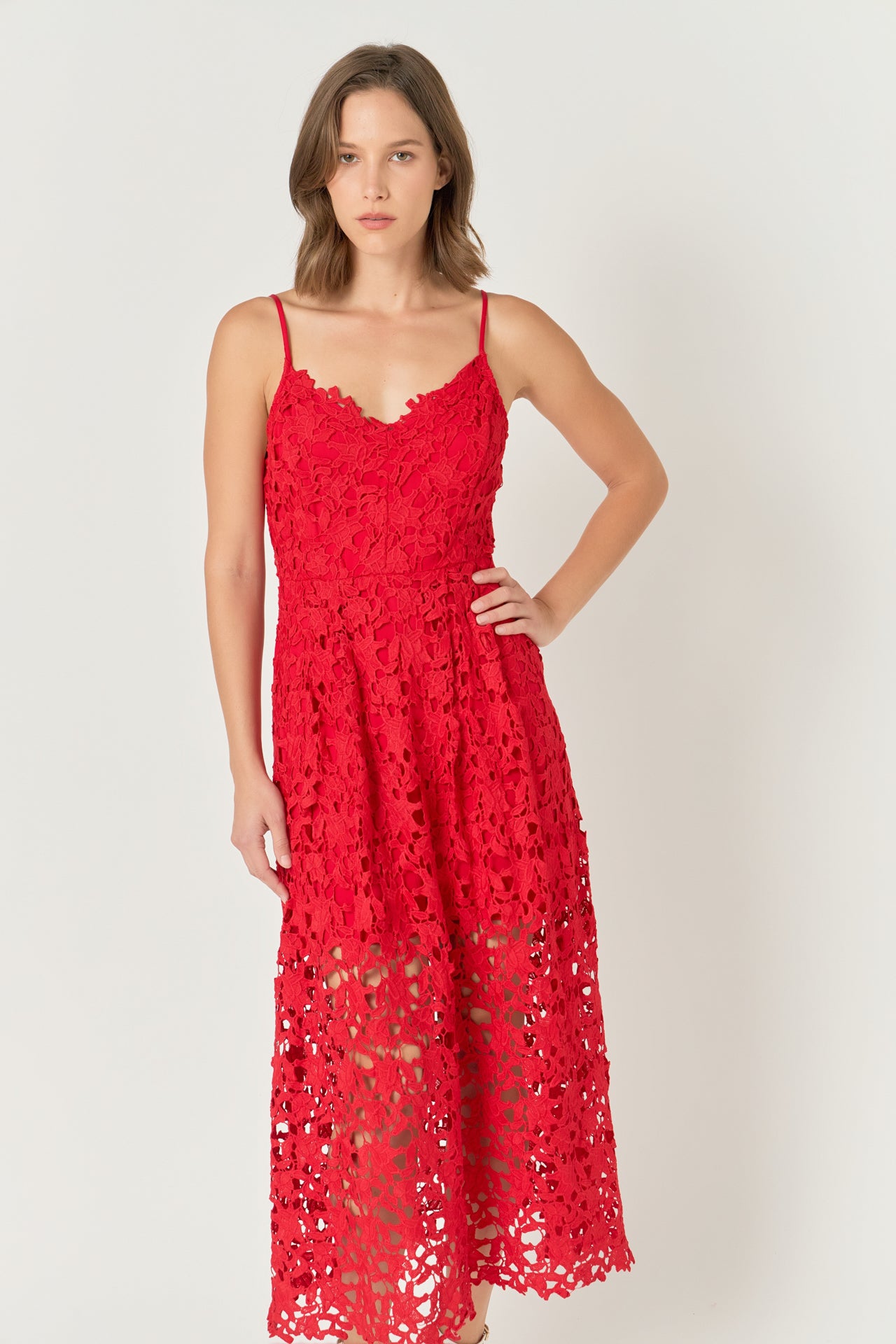 ENDLESS ROSE - Lace Midi Dress - DRESSES available at Objectrare