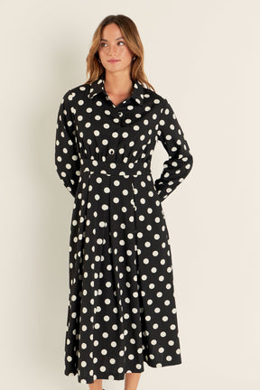 ENGLISH FACTORY - Polka Dot Shirt Dress - SHIRTS & BLOUSES available at Objectrare