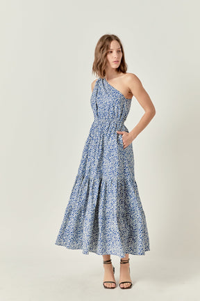 ENGLISH FACTORY - Print One Shoulder Maxi Dress - DRESSES available at Objectrare