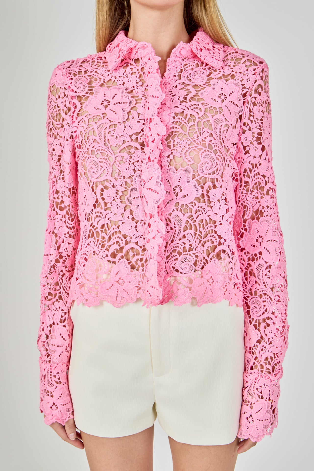 Textured Sheer Long sleeve Top